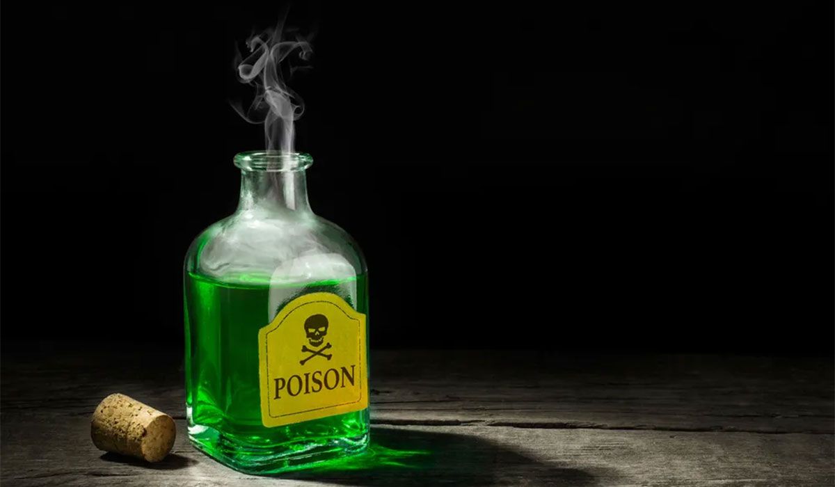 Bottle with gree poison