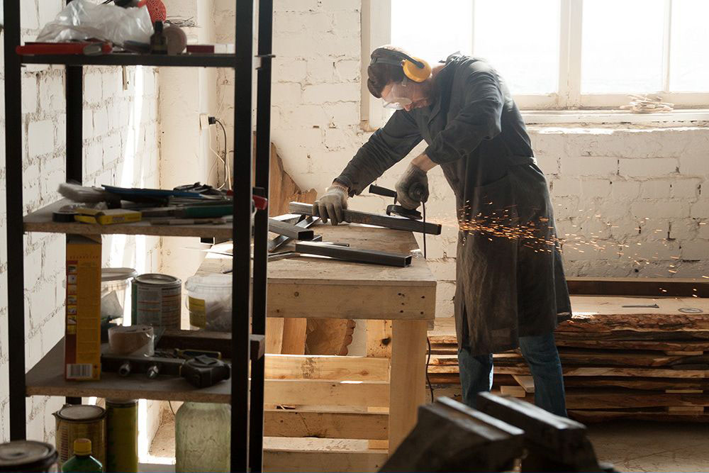 Cabinet maker during his work