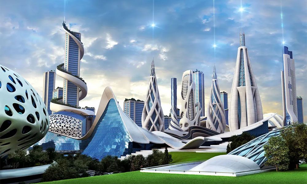 Futuristic utopia city