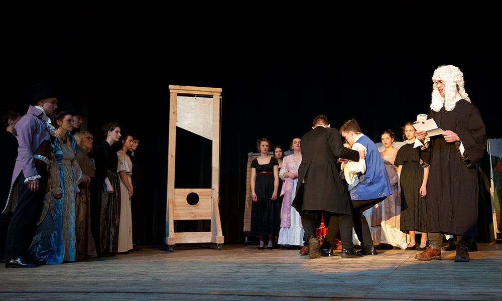 Guillotine on stage theatre