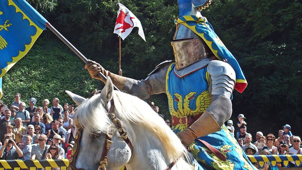 Knight on horse during tournament