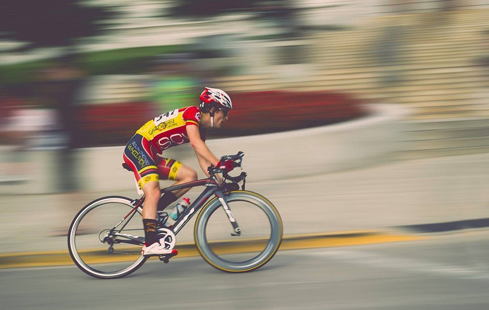 Motion blur cycling bike race