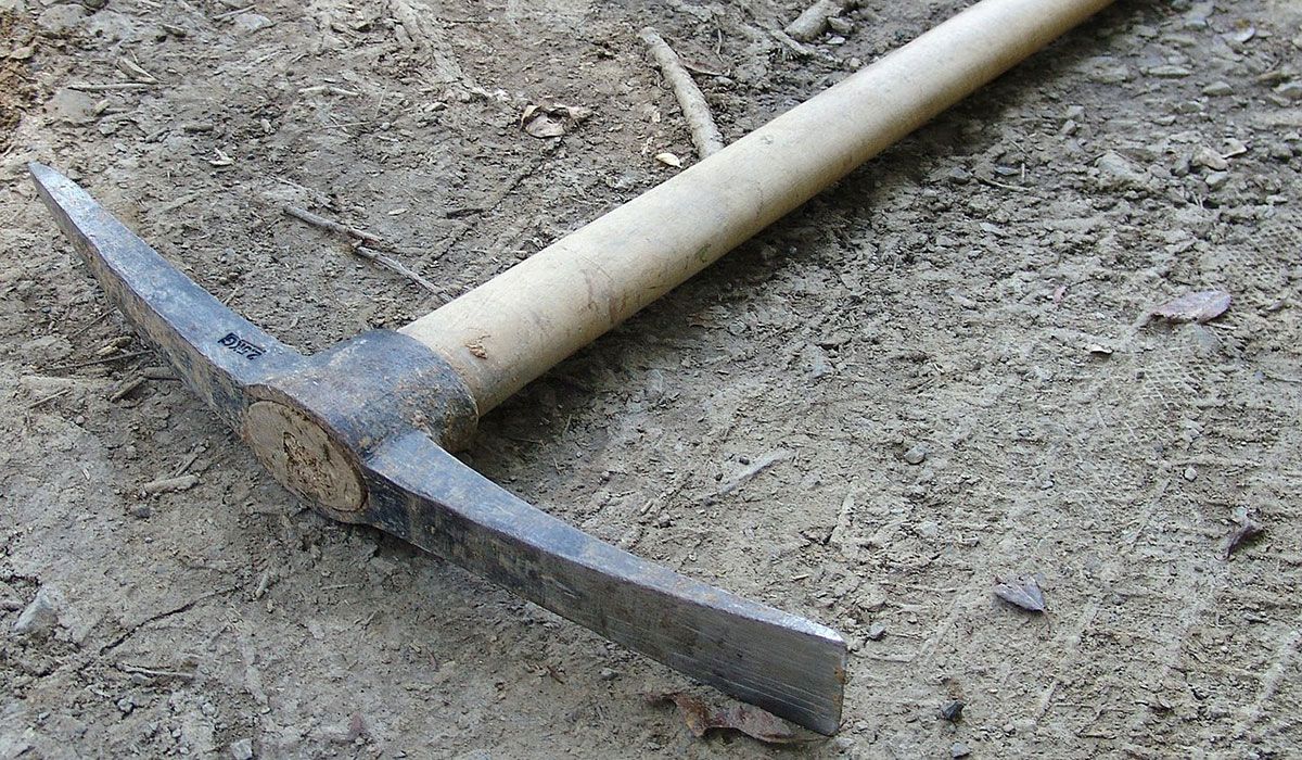 Pickaxe on the ground