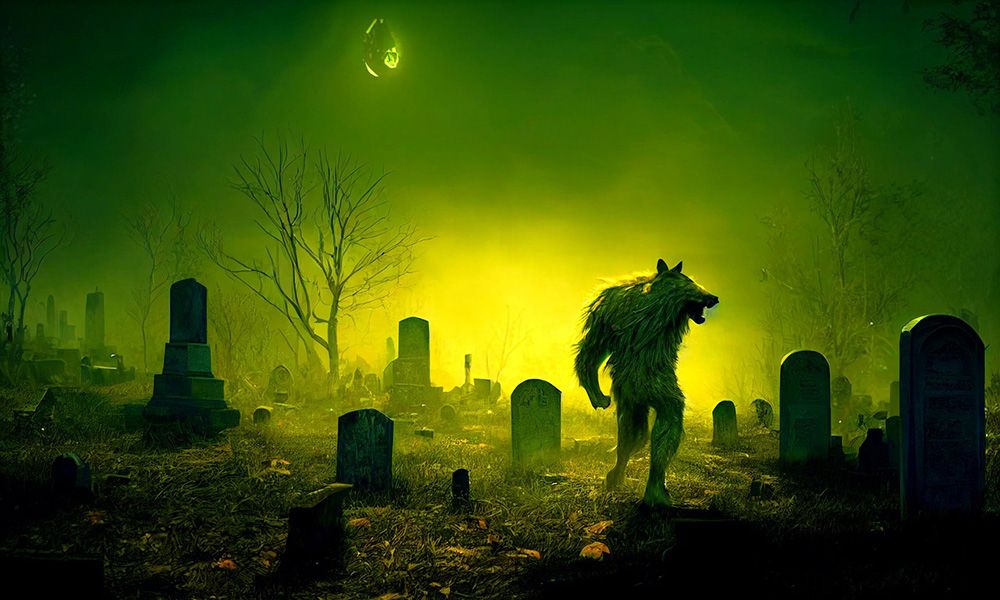 Werewolf in the graveyard
